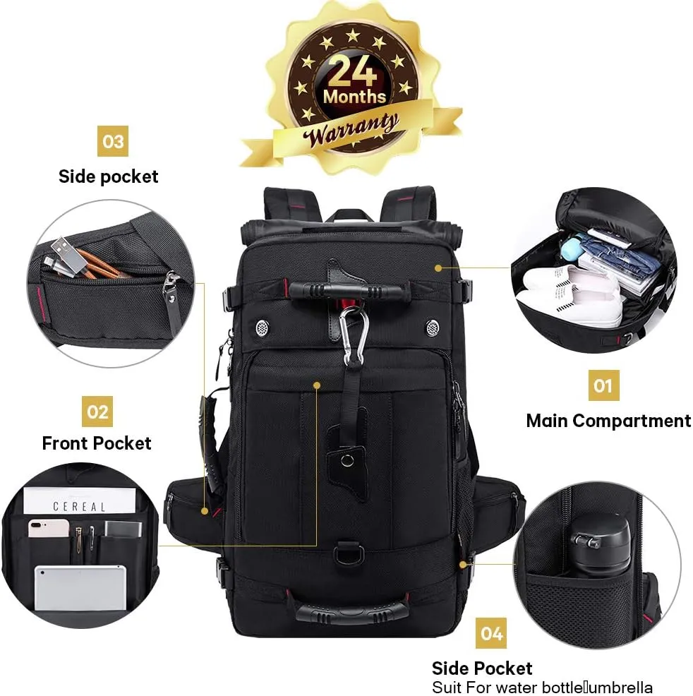 KAKA Travel Backpack, Carry On Backpack Durable Convertible Duffle Bag Fit for 15.6 Inch Laptop for Men and Women(Medium 35L)