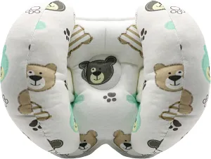 KAKIBLIN Baby Head Neck Support Pillow, 2 in 1 Banana Neck Pillow for Babies, Travel Pillow for Stroller Neck Support for Newborn, Adjustable Baby Pillow for Head (Bear)