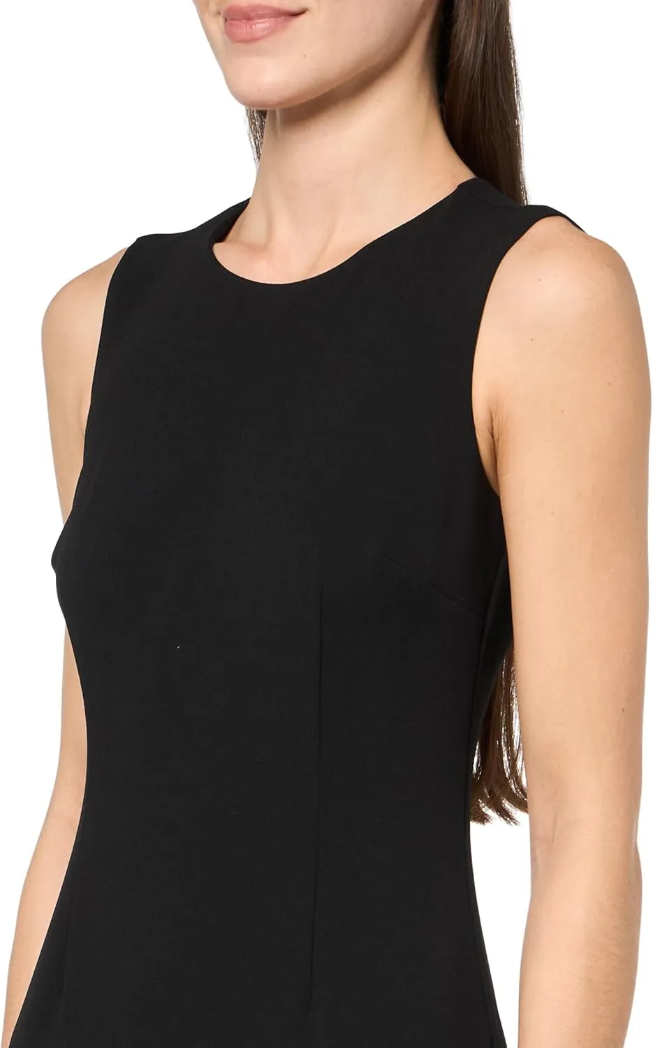 Karl Lagerfeld Paris Women's Pearl Trim Sleeveless Round Neck Sheath Dress