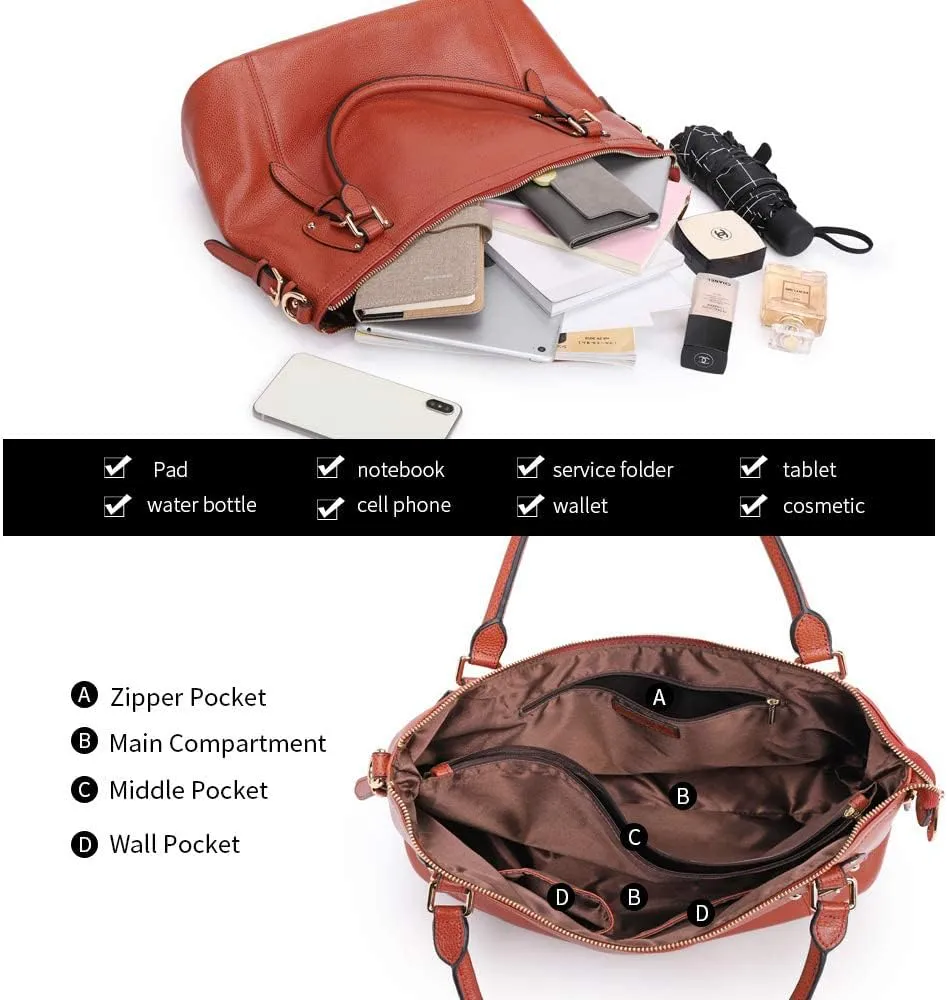 Kattee Leather Handbags Tote Shoulder Bag for Woman Satchel Designer Purse Top Handles Crossbody Bag Large Capacity