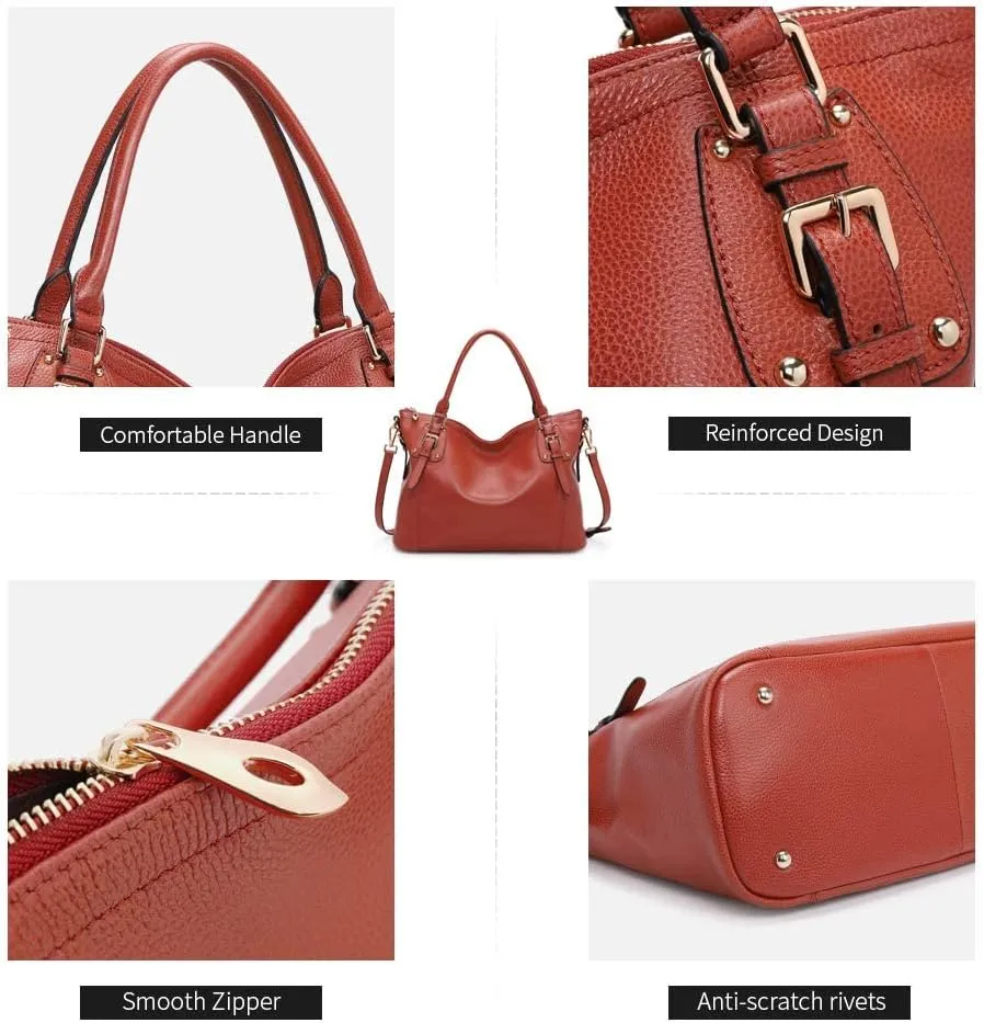 Kattee Leather Handbags Tote Shoulder Bag for Woman Satchel Designer Purse Top Handles Crossbody Bag Large Capacity