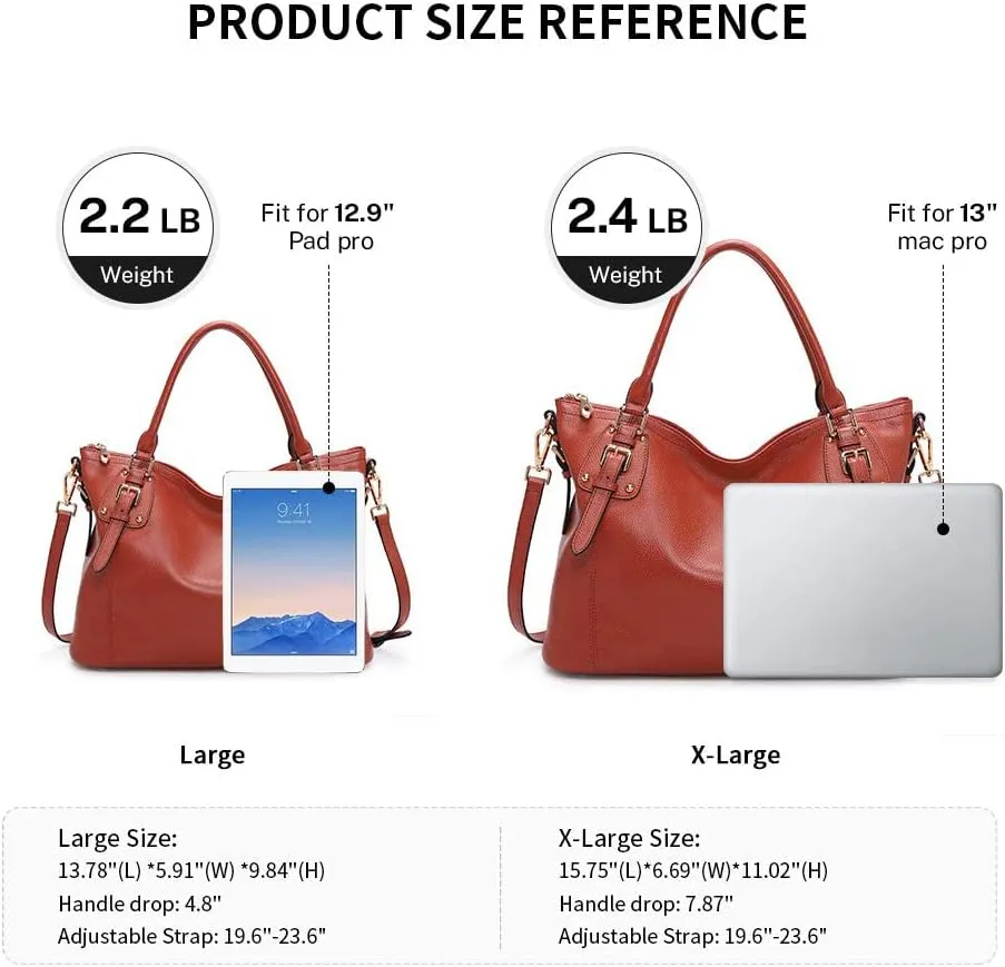 Kattee Leather Handbags Tote Shoulder Bag for Woman Satchel Designer Purse Top Handles Crossbody Bag Large Capacity