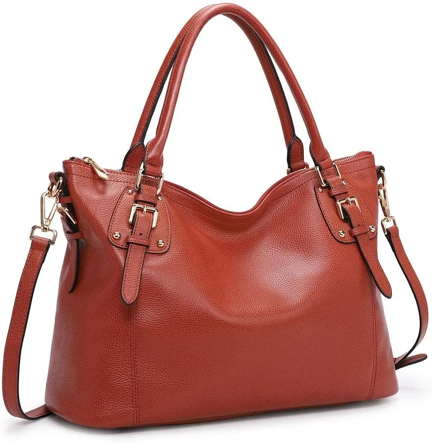 Kattee Leather Handbags Tote Shoulder Bag for Woman Satchel Designer Purse Top Handles Crossbody Bag Large Capacity