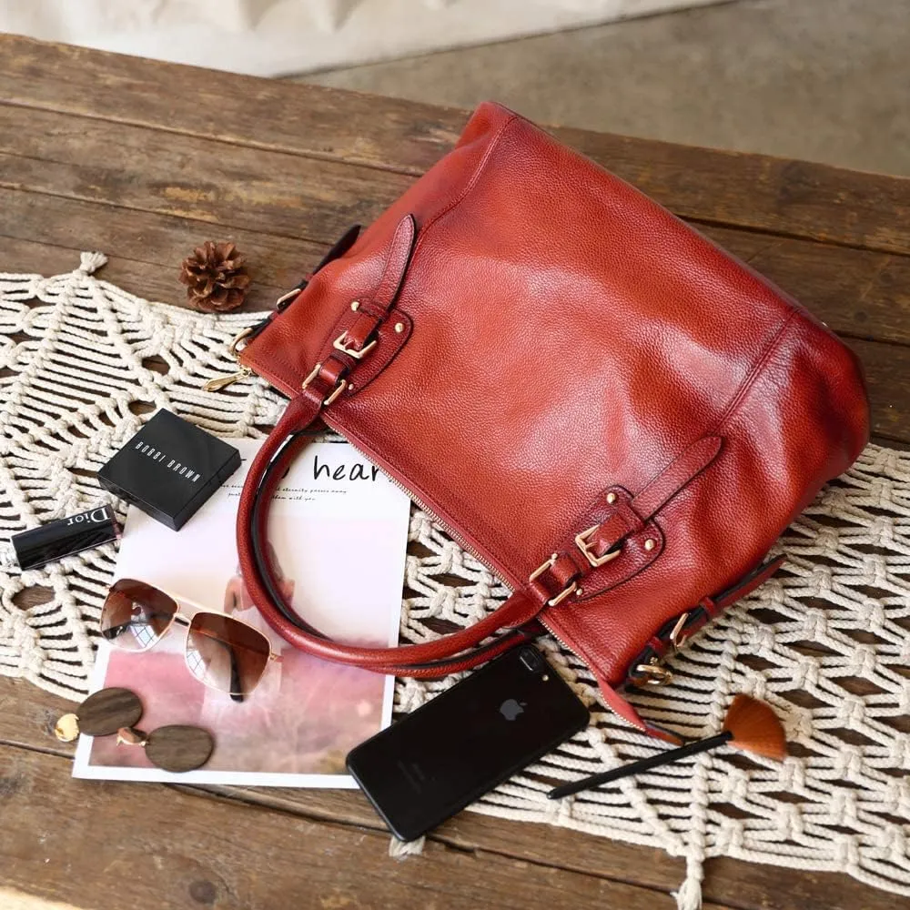 Kattee Leather Handbags Tote Shoulder Bag for Woman Satchel Designer Purse Top Handles Crossbody Bag Large Capacity
