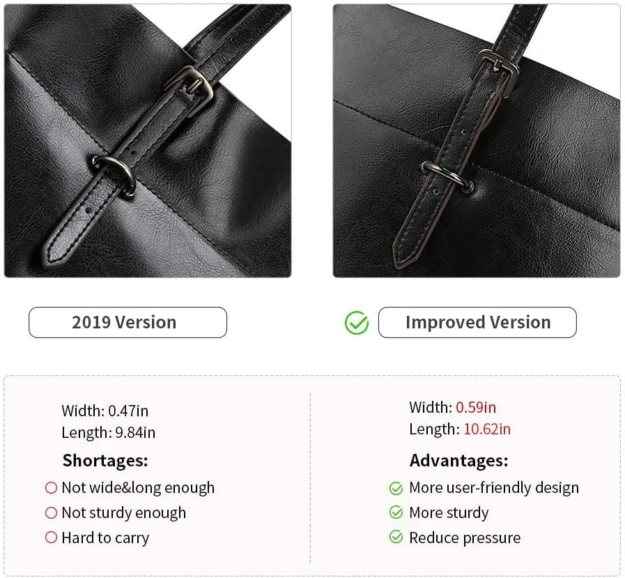 Kattee Vintage Genuine Leather Tote Shoulder Bag for Women Satchel Handbag with Top Handles