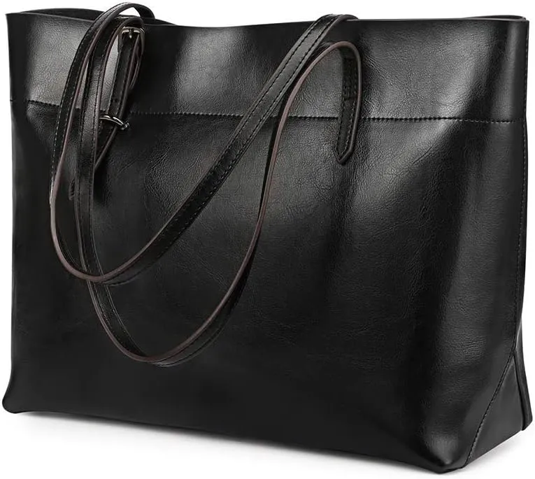 Kattee Vintage Genuine Leather Tote Shoulder Bag for Women Satchel Handbag with Top Handles