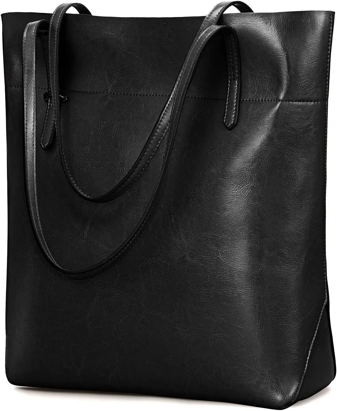 Kattee Vintage Genuine Leather Tote Shoulder Handbag for Woman with Adjustable Handles