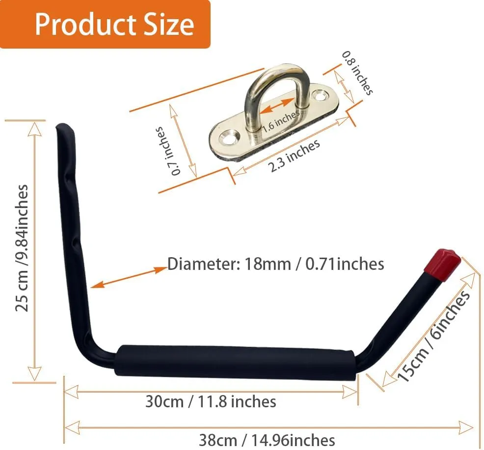 Kayak Storage Rack Wall Mount Kayak Hooks Canoe Hanging Brackets Ladder and SUP Hangers Bike Utility Holder for Garage