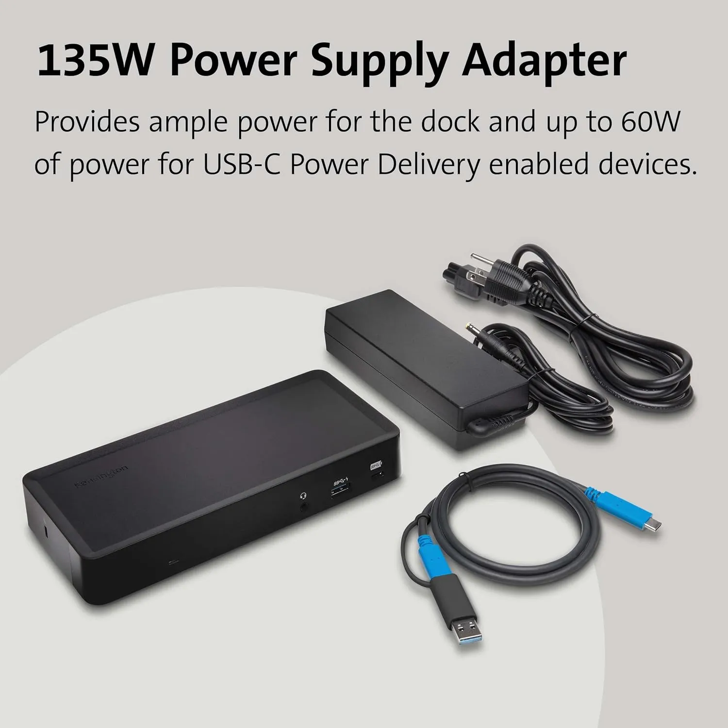 Kensington SD4700P Displaylink Docking Station – Dual Display for Any MacBook M1/M2/M3/M4 or Windows; 60W Power Delivery; TAA Compliant (K38240NA)
