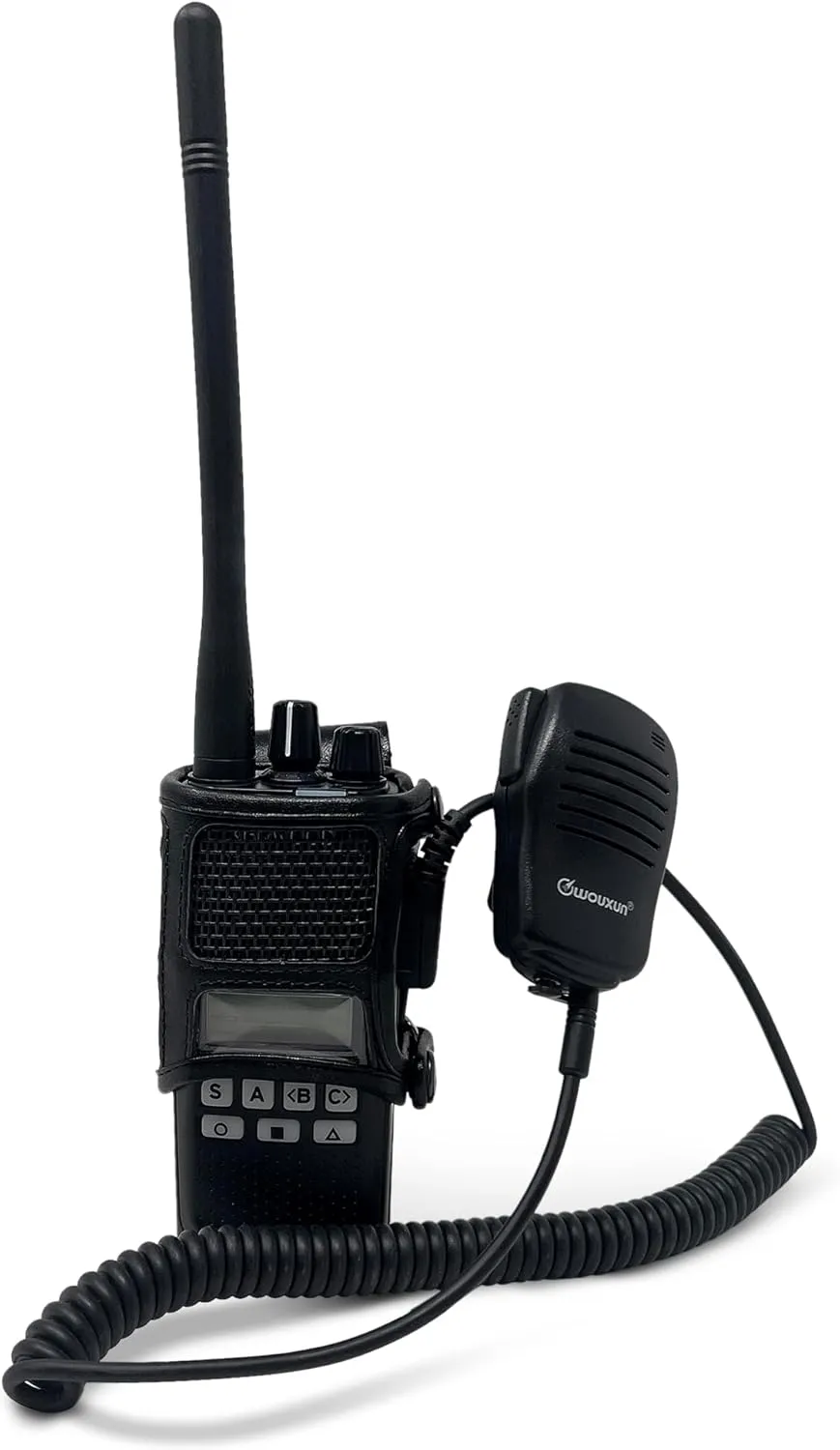 Kenwood VP8000 Viking 8000 Carry Holder Case, Turtleback Holder fits Kenwood VP8000 and Viking 8000 Radio Black Leather Duty Belt Holster with Heavy Duty Rotating Belt Clip
