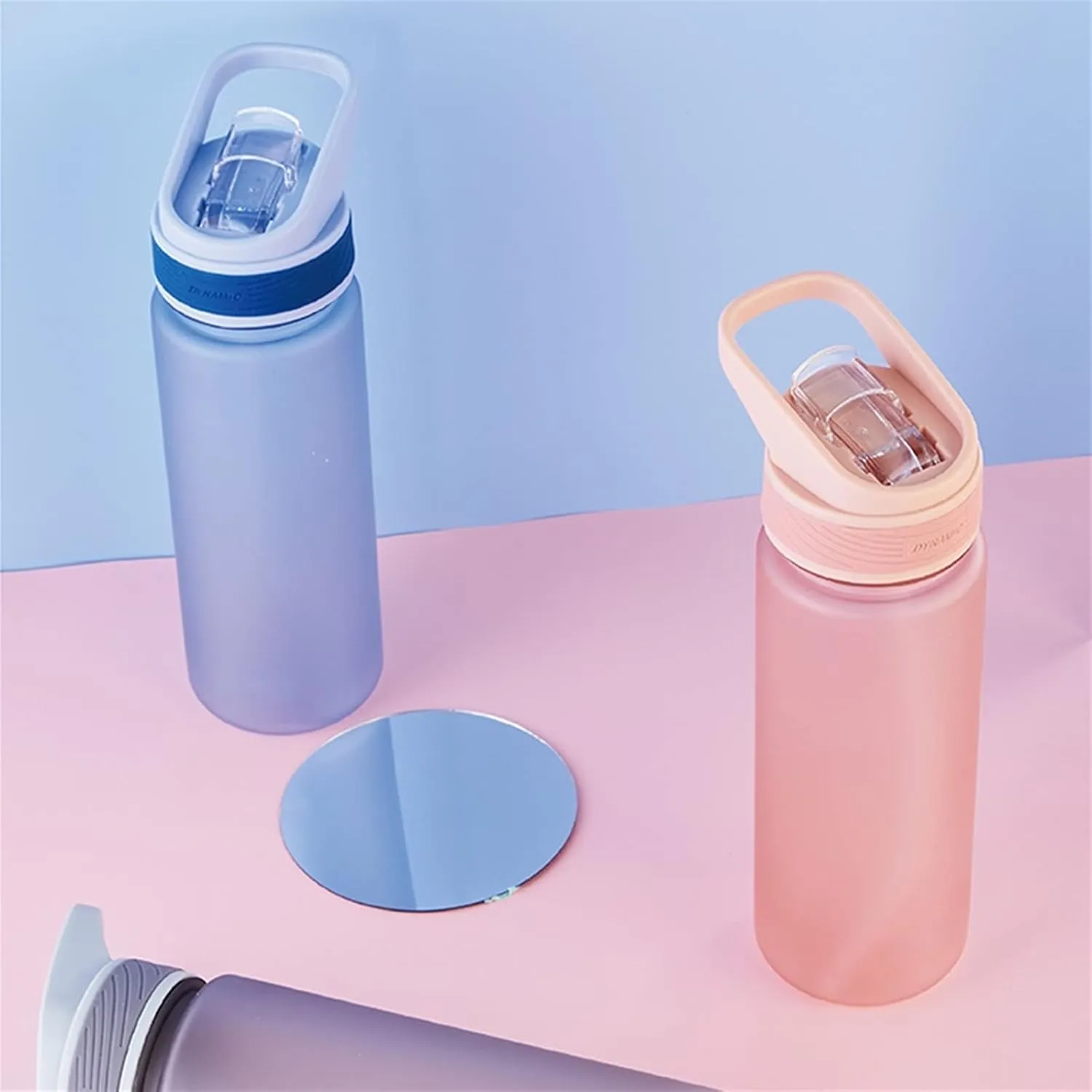 kettles Matte texture Plastic Water Bottle with Straw,Portable Sports Bottles BPA Free,Leakproof Cup Durable,for Fitness,Students Gift canteen(B,Small)