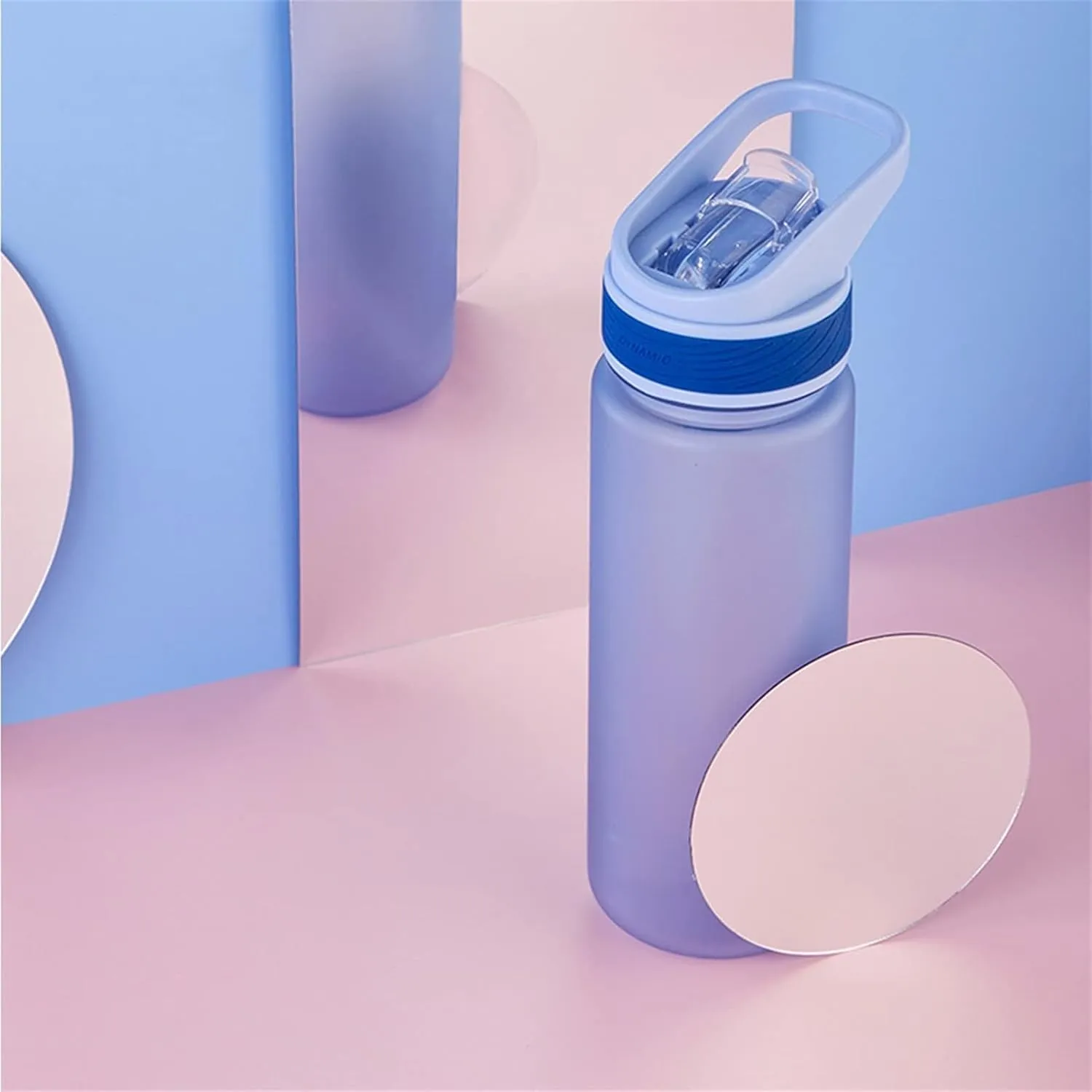 kettles Matte texture Plastic Water Bottle with Straw,Portable Sports Bottles BPA Free,Leakproof Cup Durable,for Fitness,Students Gift canteen(B,Small)