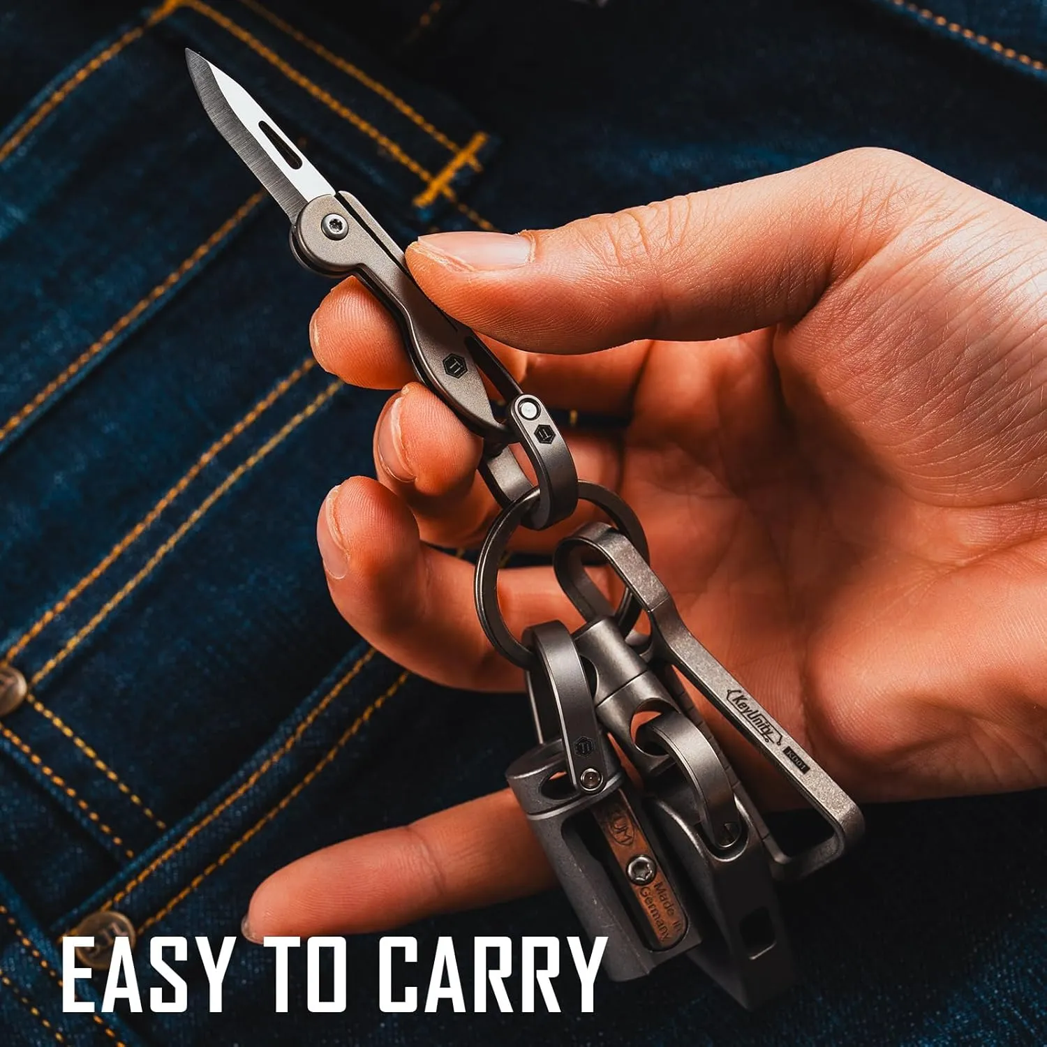 KeyUnity KK05 Mini Titanium Pocket Knife for Everyday Carry- Razor Sharp Folding Blade, Lightweight EDC Tool for Camping, Hiking and Outdoor (Grey)