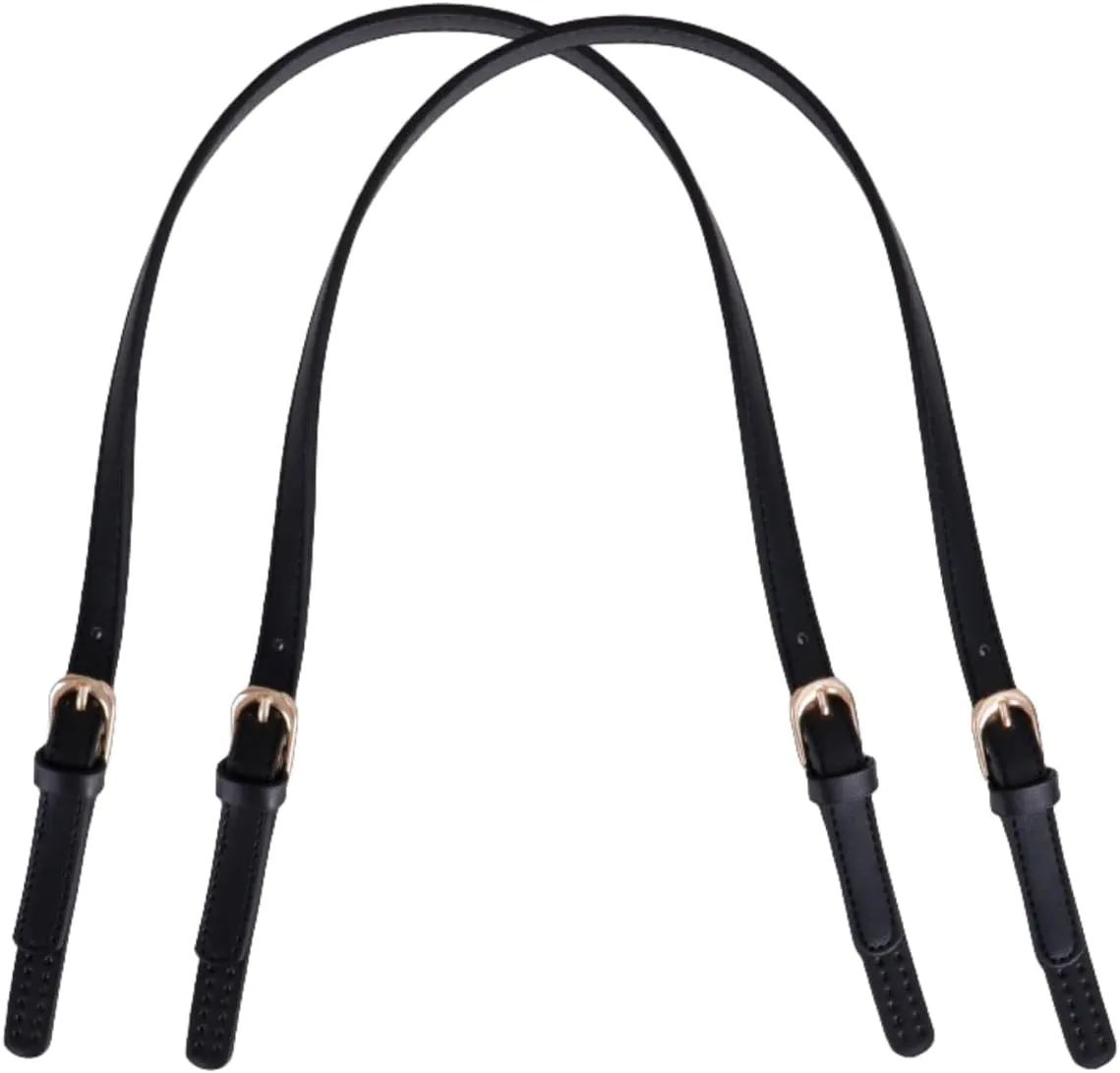 Khakho 30 inches Leather Purse Handles 2Pcs Purse Strap,Adjustable Leather Shoulder Strap,Replacement Straps for Handbags