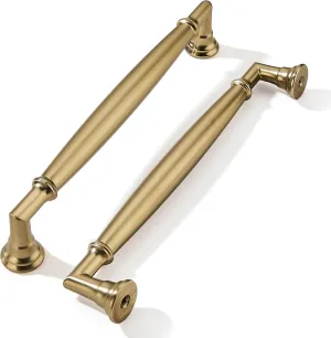 khtumeware 10 Pack 6 Inch(152mm) Champagne Bronze Cabinet Pulls Heavy Duty Solid Satin Brass Cabinet Handles Kitchen Cabinet Hardware for Cupboard Drawer Handles Dresser Pulls