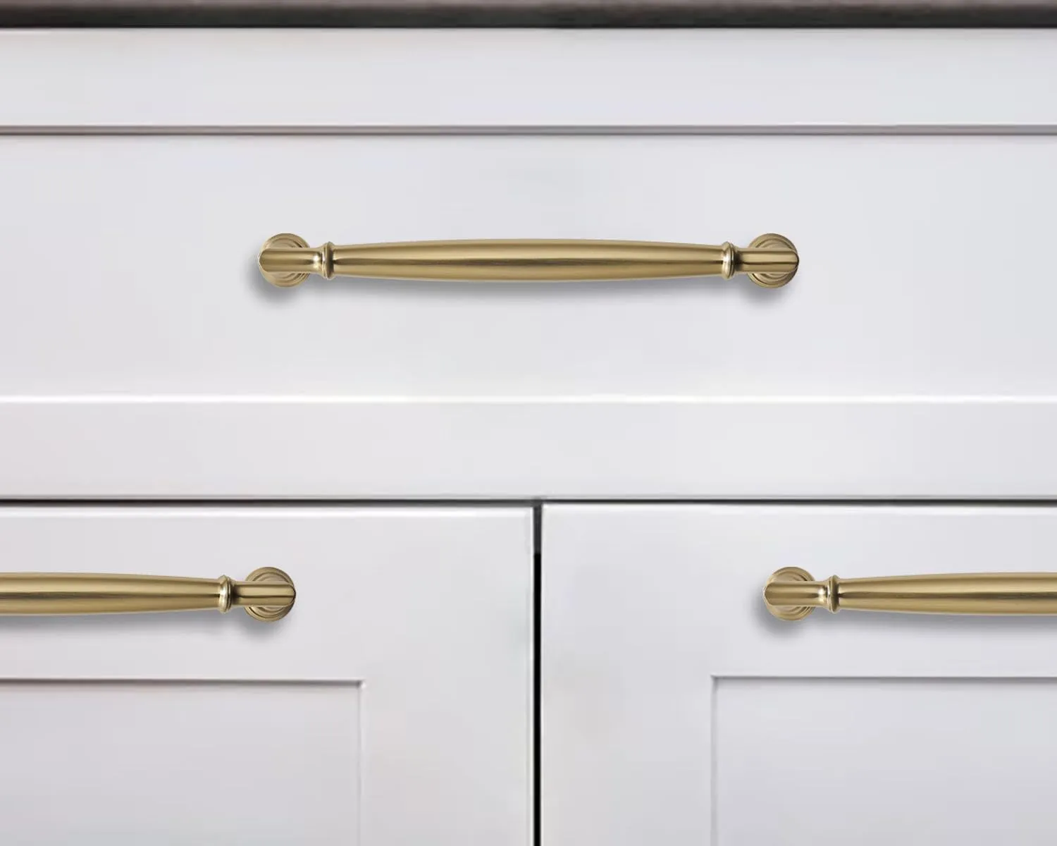 khtumeware 10 Pack 6 Inch(152mm) Champagne Bronze Cabinet Pulls Heavy Duty Solid Satin Brass Cabinet Handles Kitchen Cabinet Hardware for Cupboard Drawer Handles Dresser Pulls