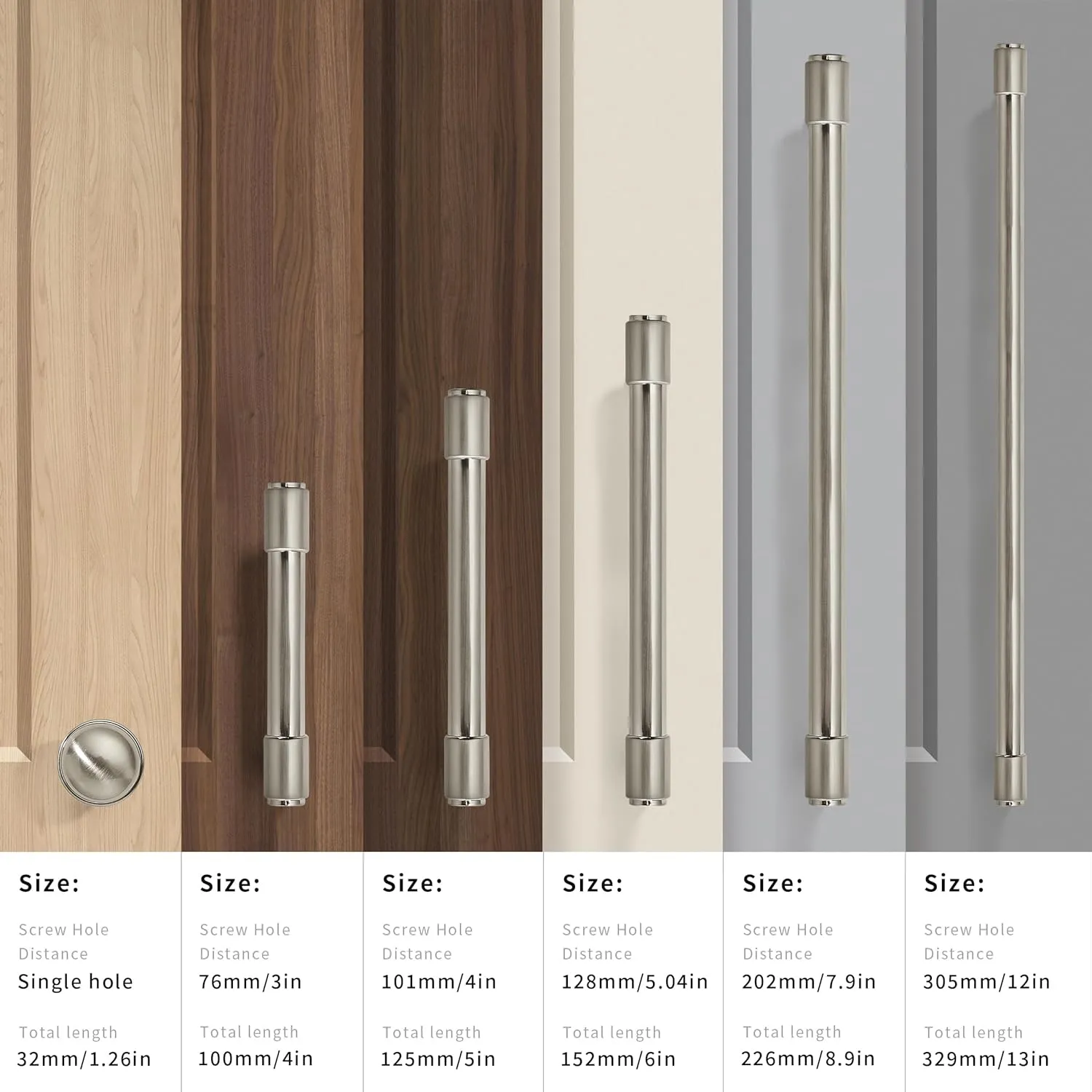 khtumeware Brushed Satin Nickel Cabinet Pulls - Center to Center 5" (Approx. 128MM) - Pack of 10 - Kitchen Handles for Cabinets Cupboard Handles Drawer Pulls