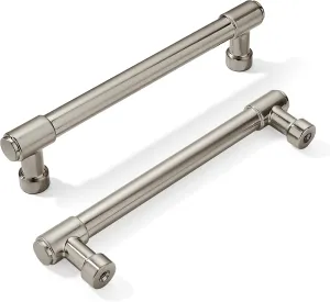 khtumeware Brushed Satin Nickel Cabinet Pulls - Center to Center 5" (Approx. 128MM) - Pack of 10 - Kitchen Handles for Cabinets Cupboard Handles Drawer Pulls