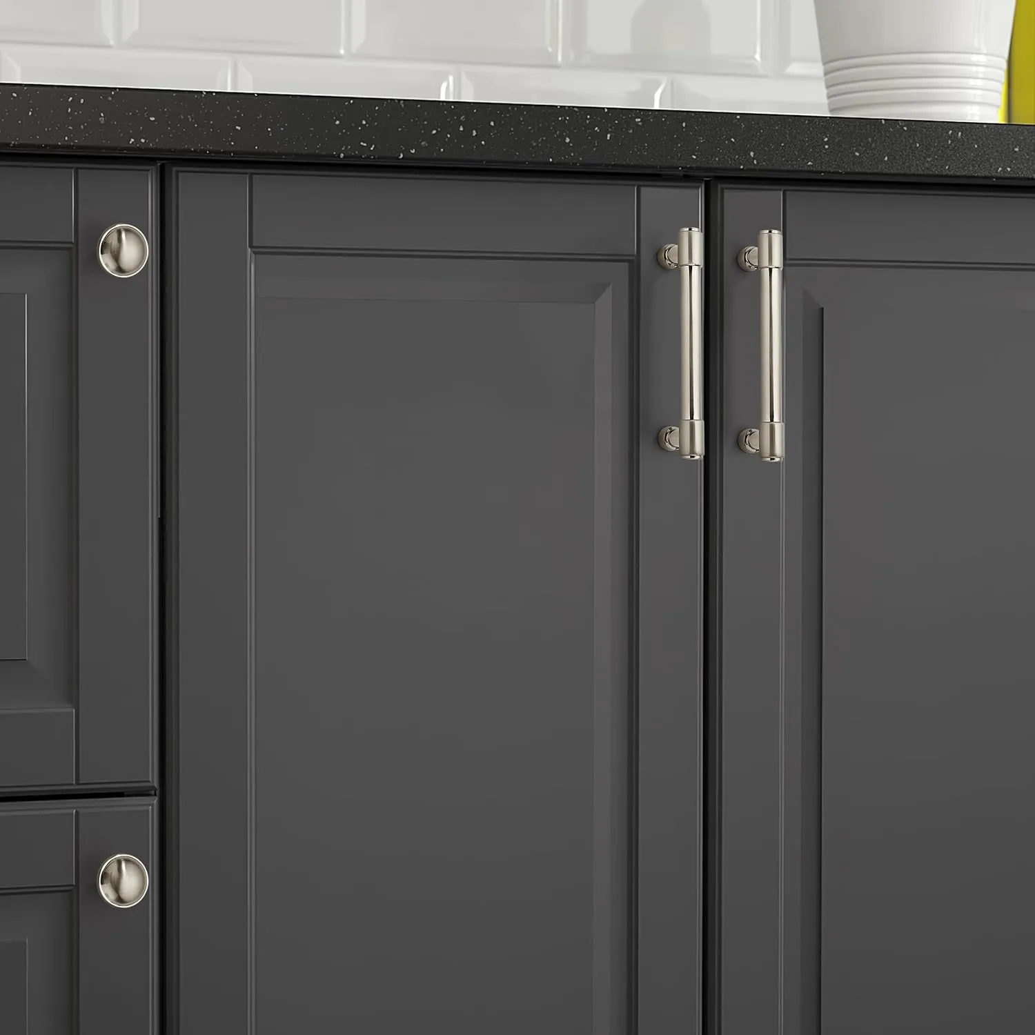 khtumeware Brushed Satin Nickel Cabinet Pulls - Center to Center 5" (Approx. 128MM) - Pack of 10 - Kitchen Handles for Cabinets Cupboard Handles Drawer Pulls