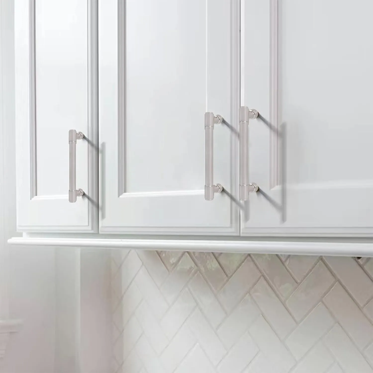 khtumeware Brushed Satin Nickel Cabinet Pulls - Center to Center 5" (Approx. 128MM) - Pack of 10 - Kitchen Handles for Cabinets Cupboard Handles Drawer Pulls