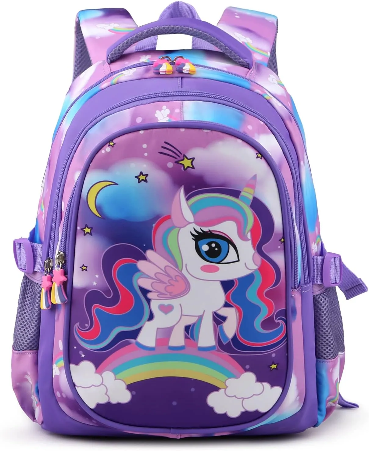 Kids Backpack 16 in Multifunctional Large Capacity Unicorn School Backpack for Girls Cute Lightweight Toddler Schoolbag with Bottle Side Pockets Preschool Girls Elementary Leisure Schoolbag