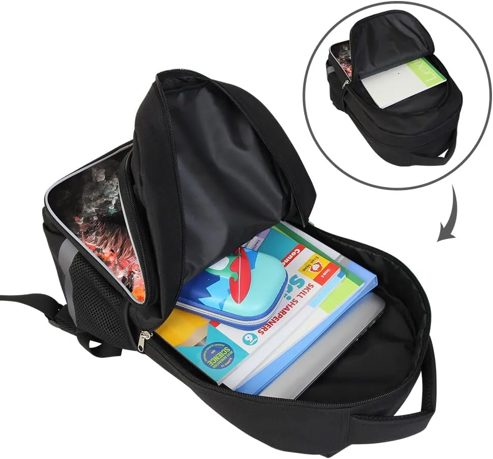 Kids Backpack, 3D Reflective Cartoon, 600D Polyester & Dual Zippers, 17" Bookbag with Ergonomic Design for boys & girls age 6-18, Astronauts Space Style for school Children Kids