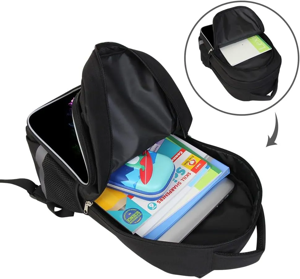 Kids Backpack, 3D Reflective Cartoon, 600D Polyester & Dual Zippers, 17" Bookbag with Ergonomic Design for boys & girls age 6-18, Musicnote Space Style for school Children Kids