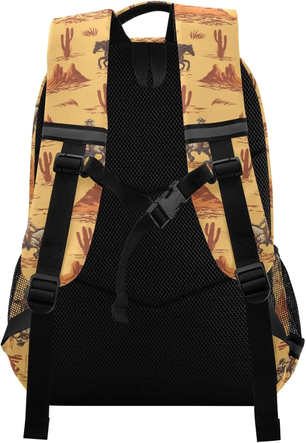 Kids Backpack for Boys Girls Bookbags Western Desert Cowboy School Backpack Elementary Bags Travel Daypack Lightweight Waterproof with Reflective Strip