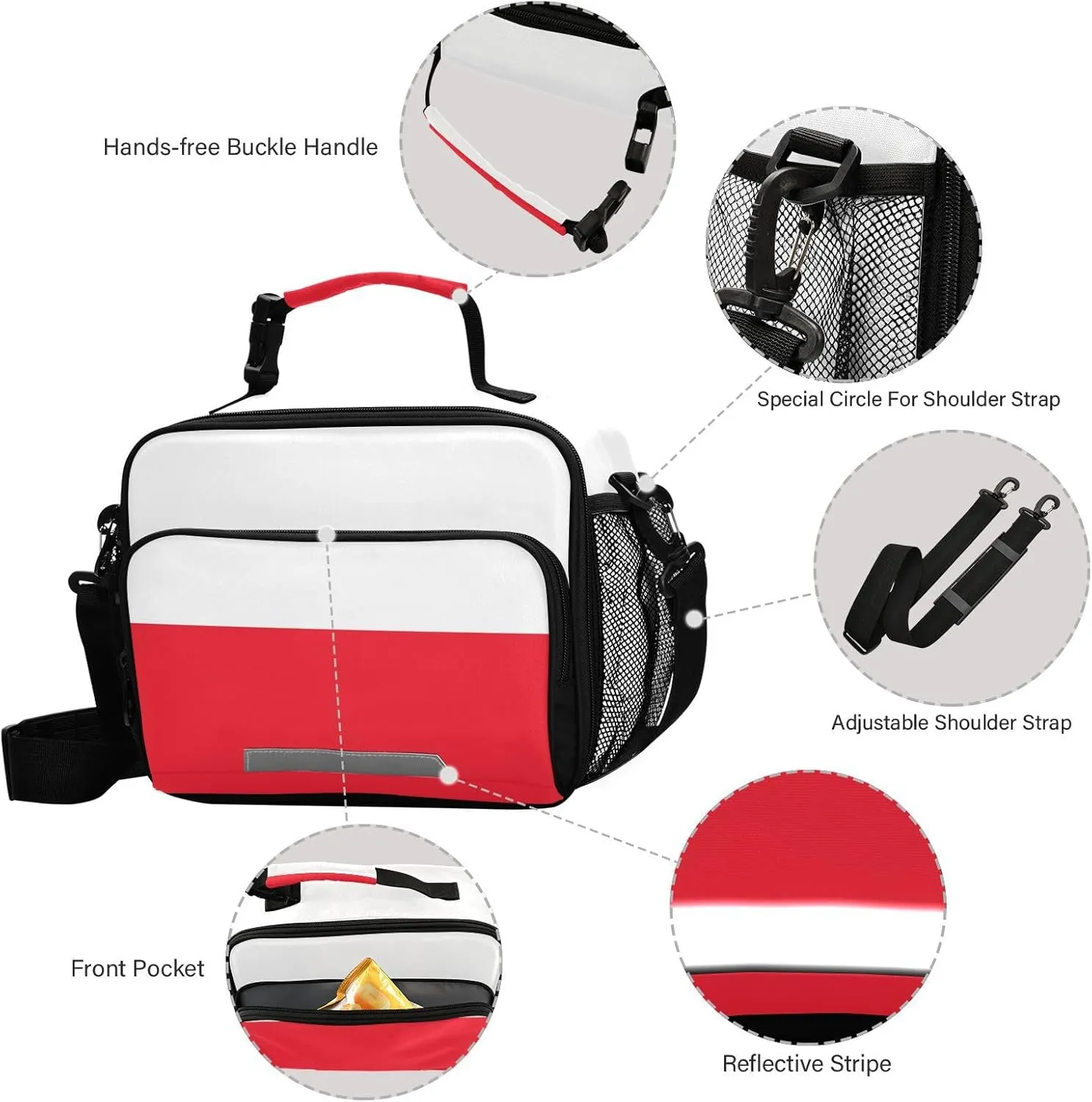 Kids Netherlands Flag Lunch Box Reusable Insulated School Lunch Bag Cooler Cooling Lunch Tote Bag for Boys,Girls,Travel