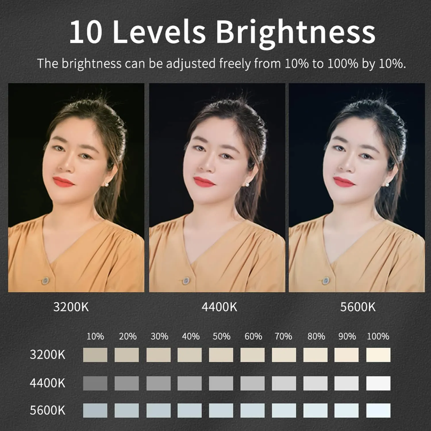 King Ma Portable Selfie Phone Light - 3 Modes LED Clip-On Rechargeable Video Light for iPhone Pictures, TikTok Vlog, Computer Laptop Video Conferencing (Black)