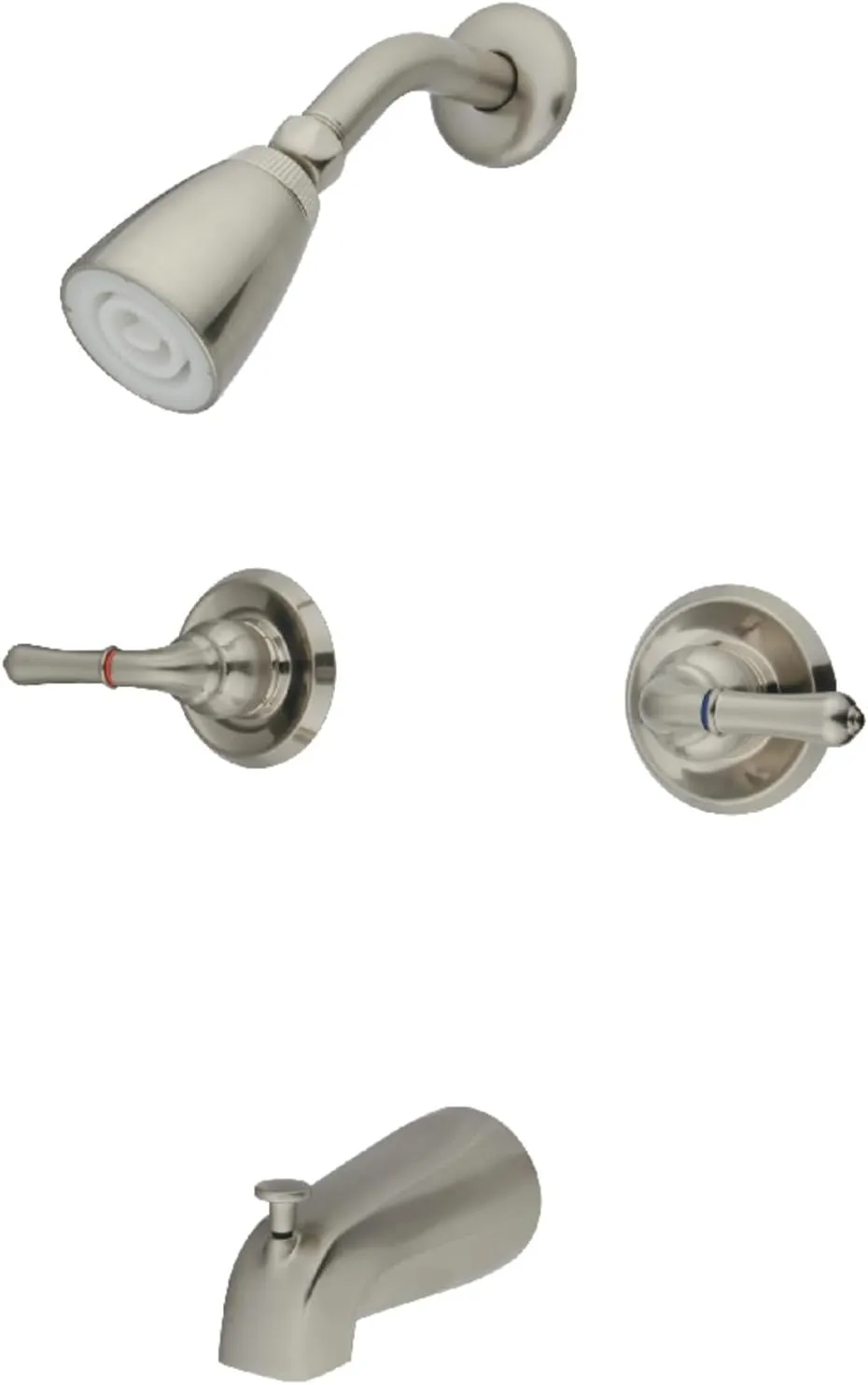 Kingston Brass GKB248 Magellan Tub and Shower Faucet with Two Handles, Brushed Nickel 11.68 x 8 x 7.38