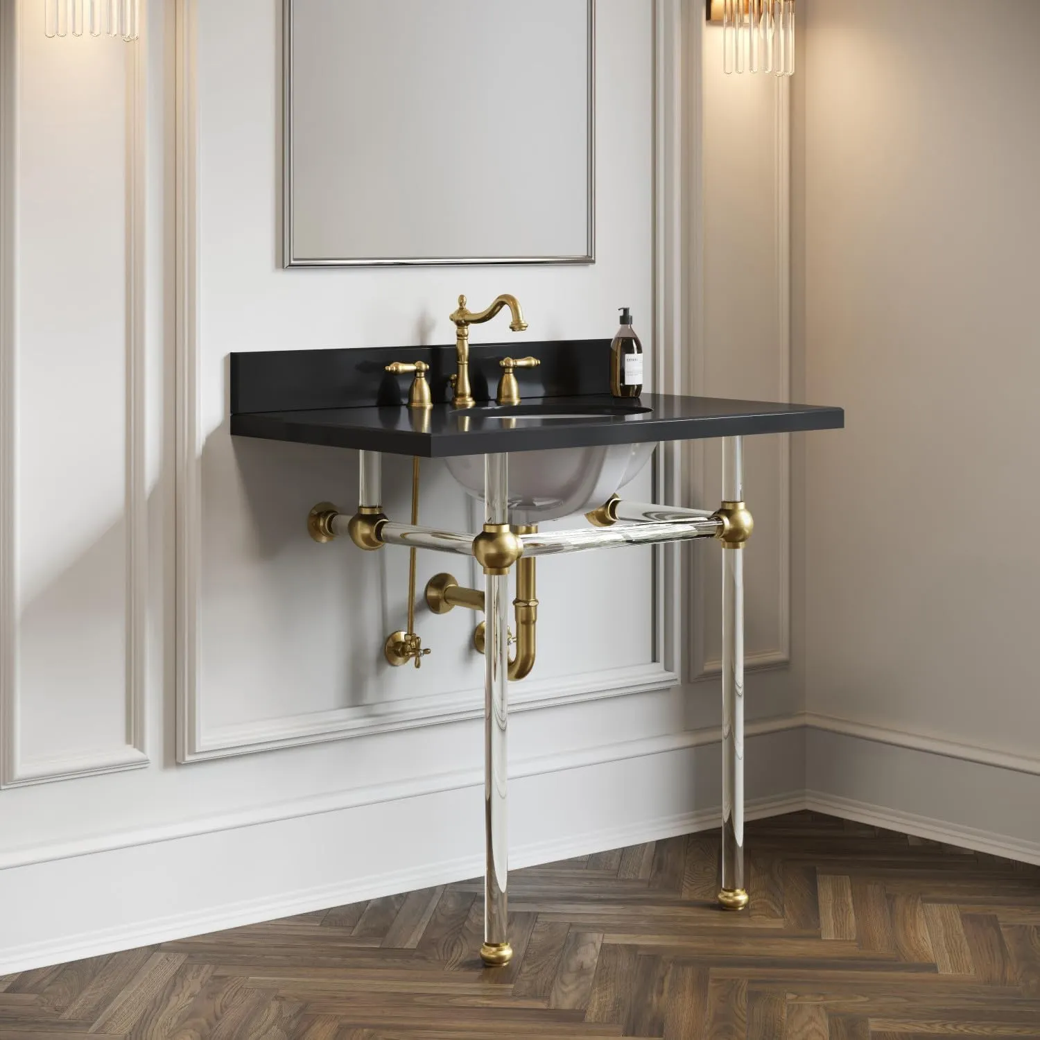 Kingston Brass KPK107P Trimscape Plumbing Supply Kit Combo, Brushed Brass