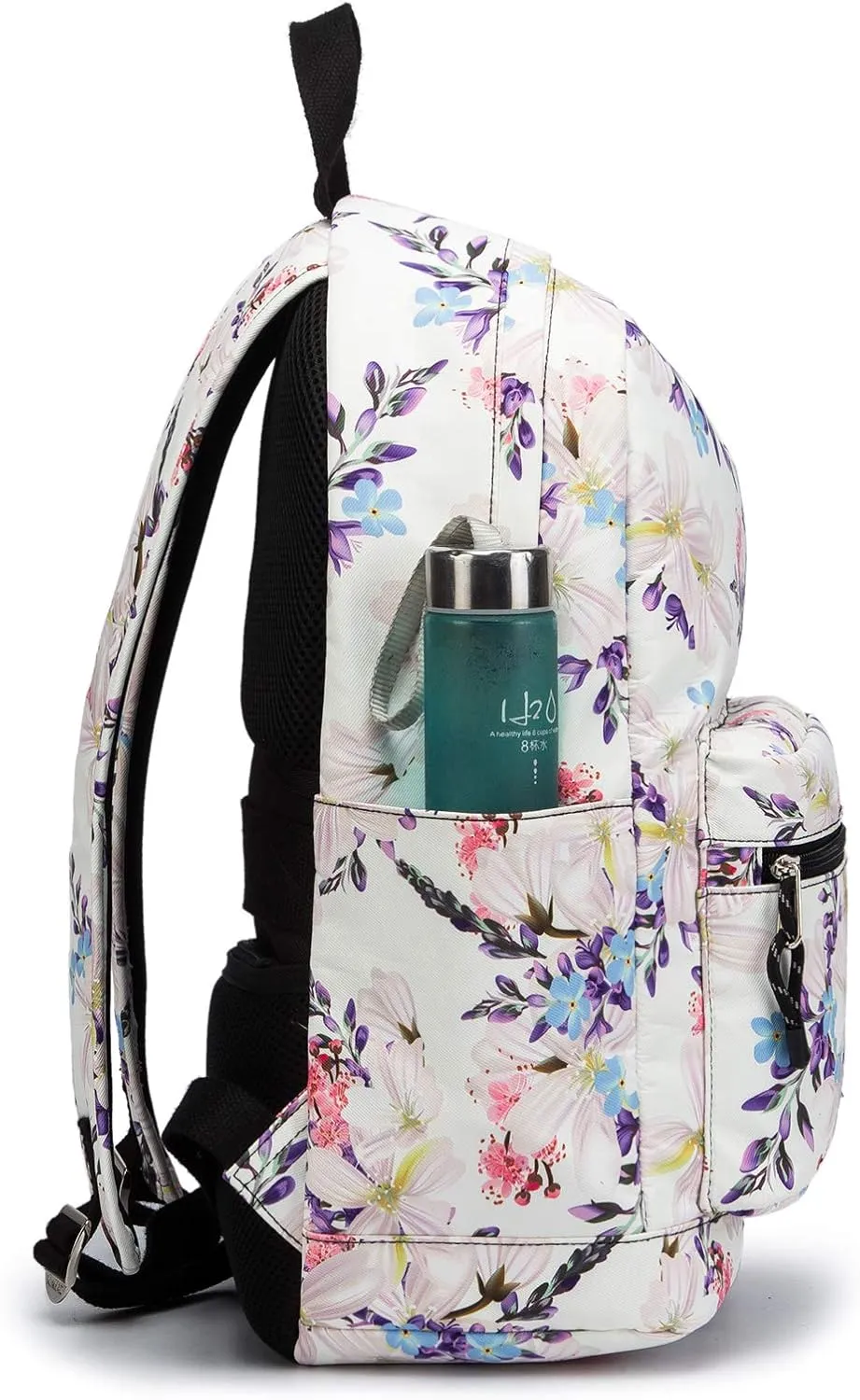 Kinmac Chinese Flowering Crabapple Pattern 15 inch Waterproof Laptop Travel Outdoor Backpack With USB Charging Port For 13 inch 14 inch and 15.6 inch Laptop