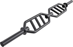 Kipika Barbell Olympic Trap Bar, Hex Bar, Shrug Bar, Deadlift Bar with Folding Handles - Multi-Grip Barbell, Swiss Bar, American Bar, Football Bar, Fits 2" Olympic Plates