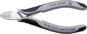 KNIPEX Tools 77 02 130 ESD Electronics Diagonal Cutters, ESD Handles, 5-1/4"