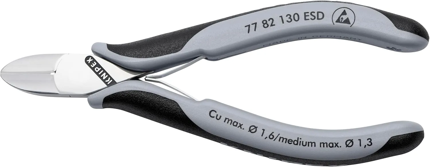 KNIPEX Tools 77 82 130 ESD Electronics Diagonal Cutters, ESD Handles, 5-1/4"