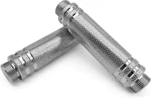 Knurled male and Female Thread Steel Handles Pair for Northdeer Adjustable Dumbbells - Chrome Dumbbell Accessories