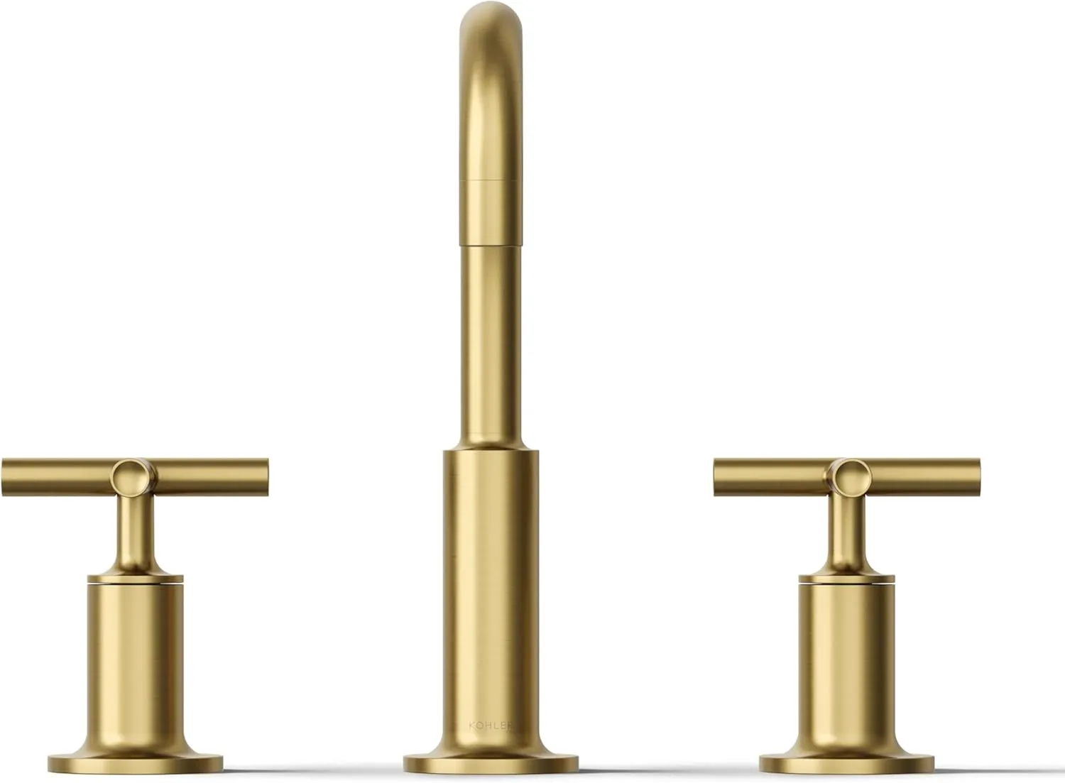 KOHLER K-14406-3-2MB Purist Widespread Bathroom Sink Faucet with Low Cross Handles, Vibrant Brushed Moderne Brass