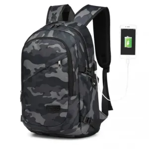 Kono Business Laptop Backpack With USB Charging Port - Camo