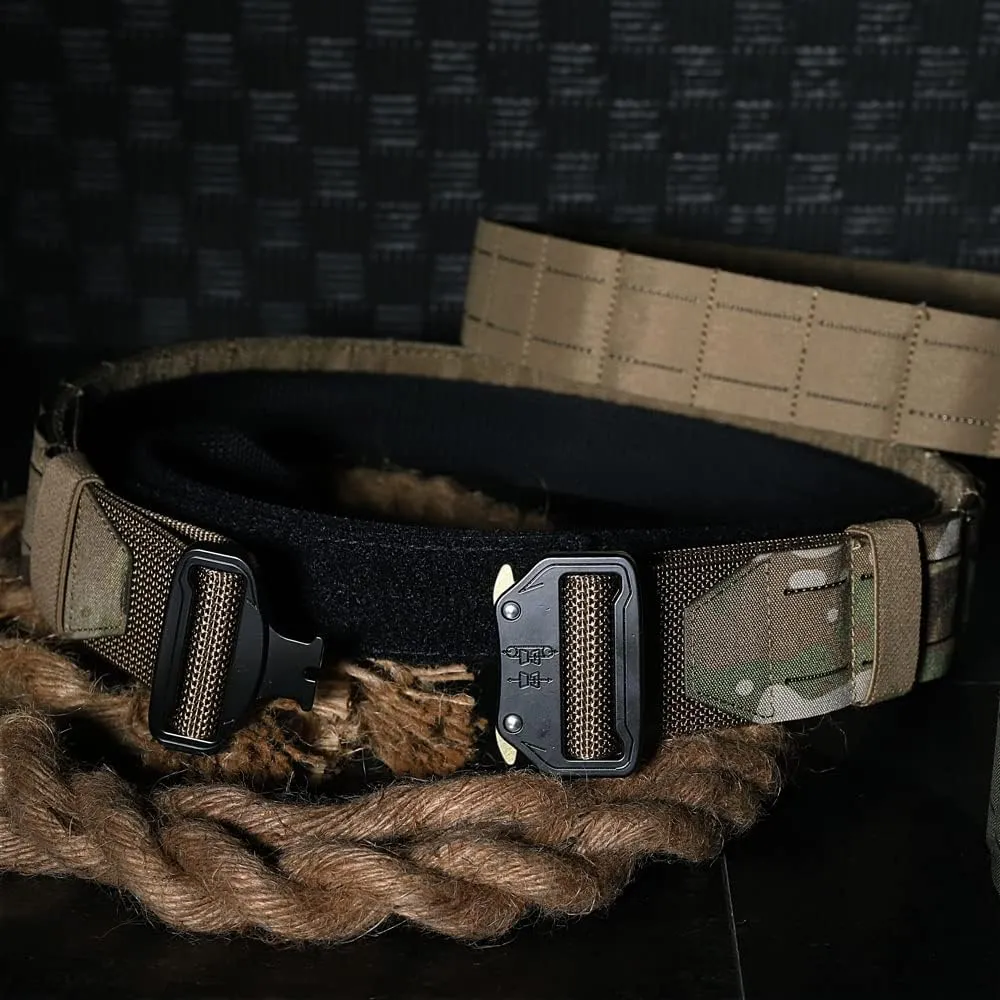 KRYDEX Tactical Battle Belt 2 Inch Quick Release MOLLE Combat Belt with Inner Belt & Back Support Pad