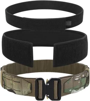 KRYDEX Tactical Battle Belt 2 Inch Quick Release MOLLE Combat Belt with Inner Belt & Back Support Pad