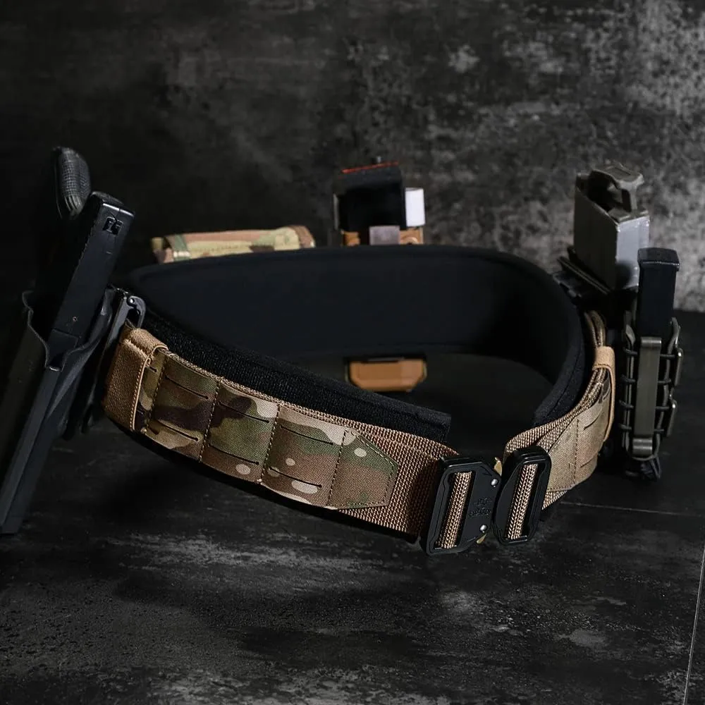 KRYDEX Tactical Battle Belt 2 Inch Quick Release MOLLE Combat Belt with Inner Belt & Back Support Pad