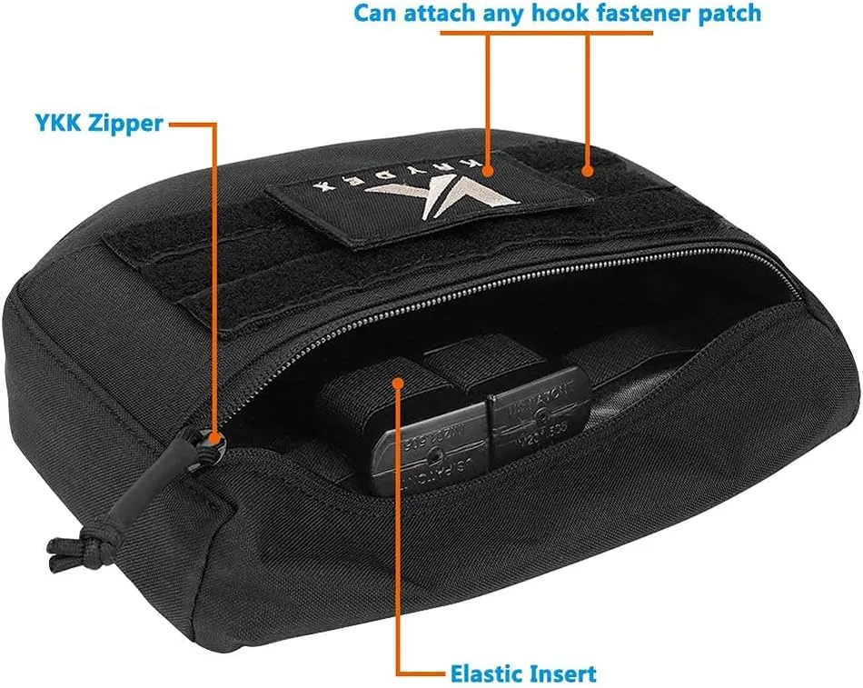 KRYDEX Tactical Dump Drop Pouch with Hook and Loop for JPC CPC AVS Vest Utility Tool Bag Airsoft Paintball