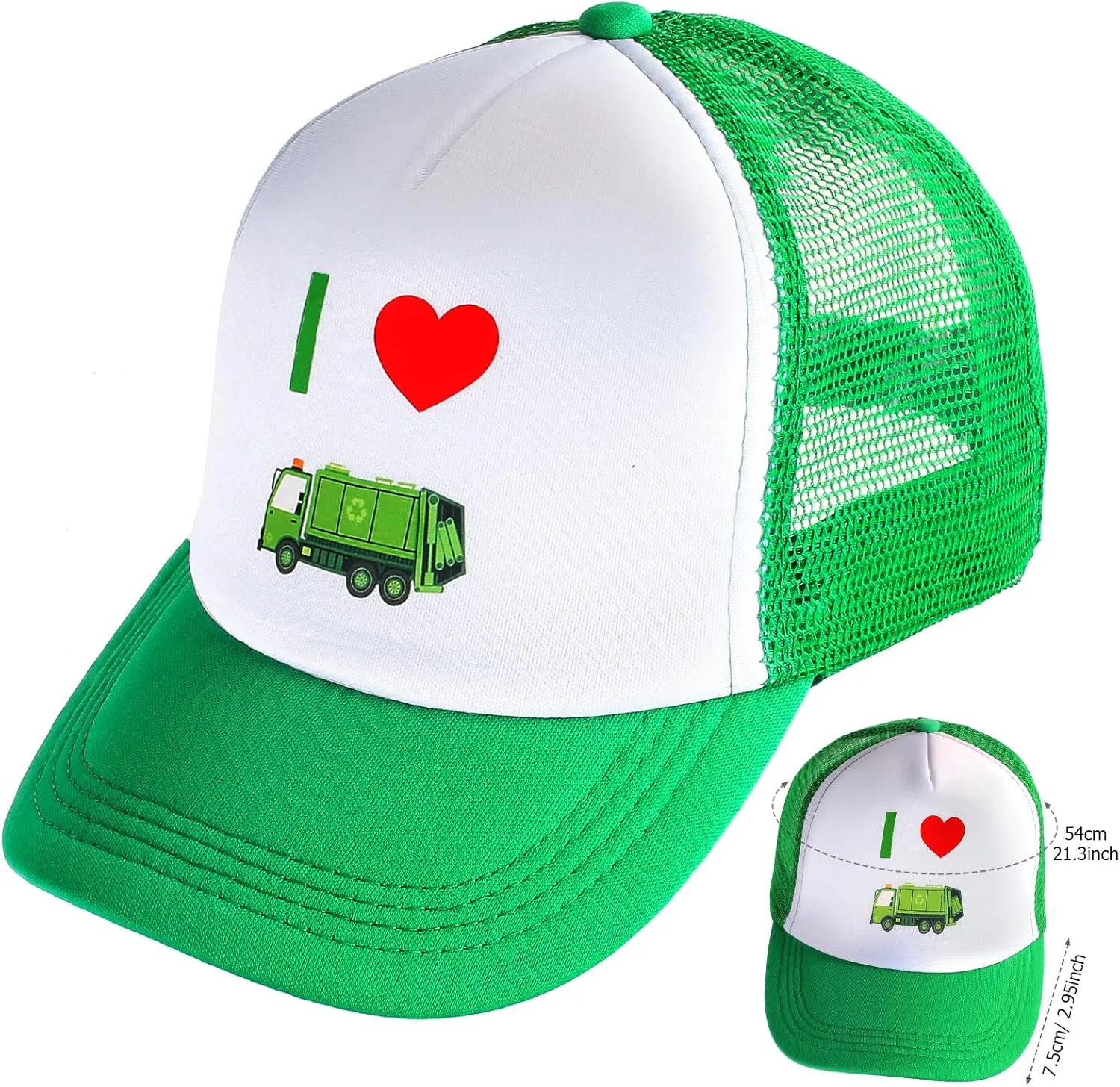 Kyson Kids Garbage Man Costume Kit Waste Management Dress Up Recycle Trash Vest Trucker Hat Gloves Bag for Career Day
