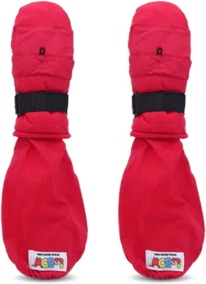 L-Bow Kids Mittens   Bungee Pocket Style for Hand Warmers   Waterproof Stay On Design   Cold Weather 3M Thinsulate Material