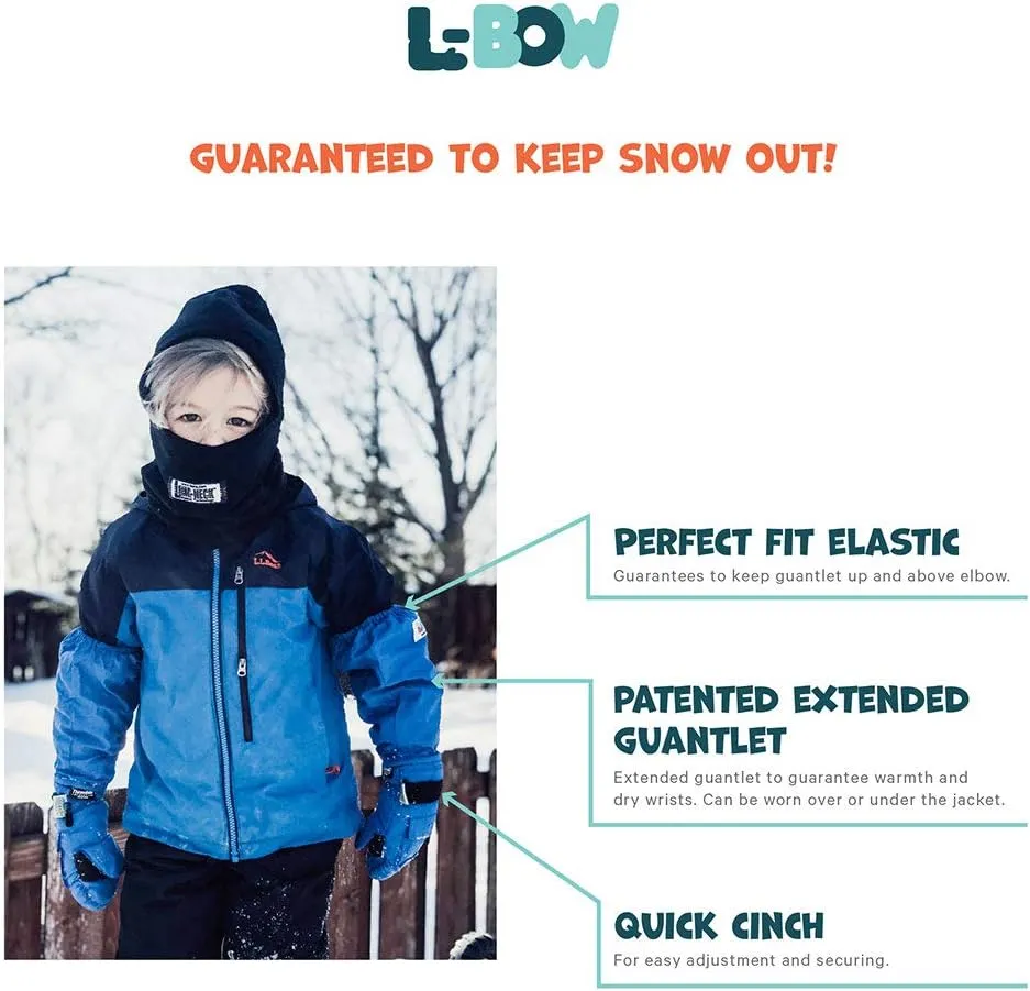 L-Bow Kids Mittens   Super Soft Easy Entry Style for Kids Mittens   Waterproof Stay On Design