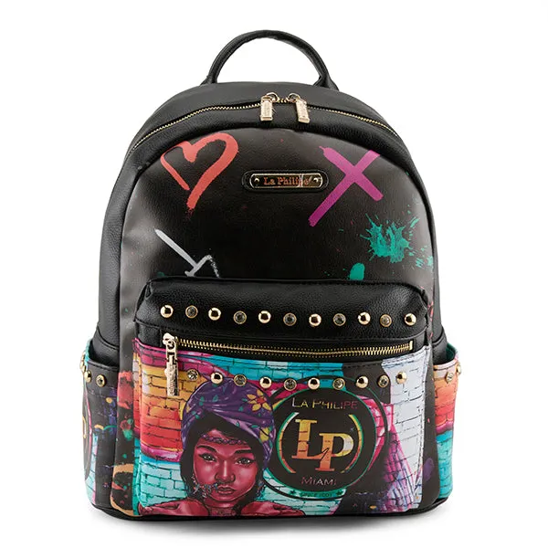 La Philipe Lp1024 2C Wall Art Backpack Black Mosaic