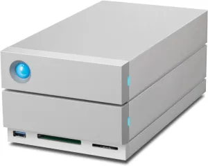 LaCie 2big Dock RAID 28TB External RAID Hard Drive HDD with SD Card CF Card Slots, for Mac and PC Desktop Data Redundancy Thunderbolt 3 USB-C USB 3.0, 1 Month Adobe CC, Data Recovery (STGB28000400)