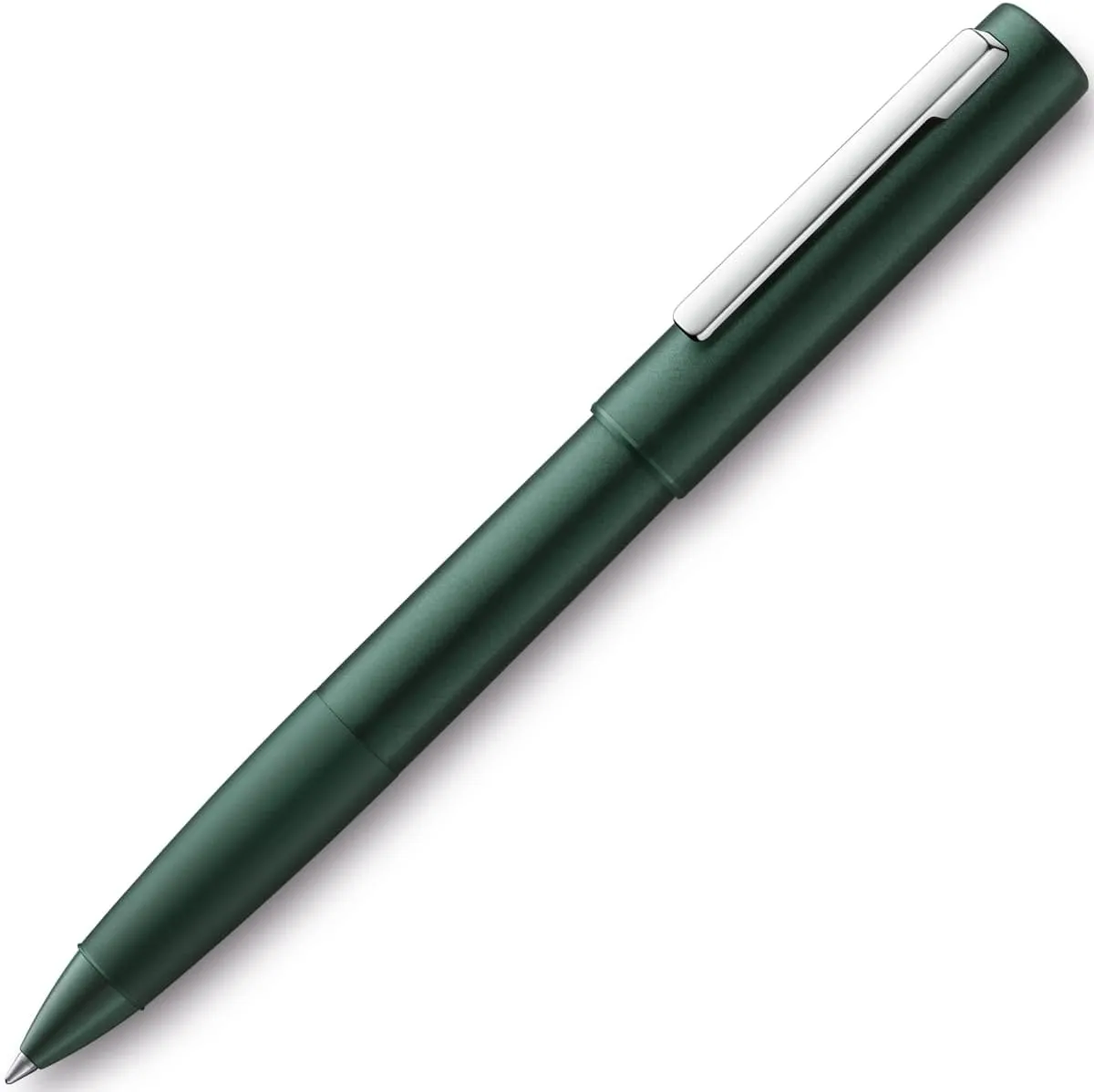 Lamy aion 377 Rollerball Pen - Seamless Deep Drawn Aluminium Roller Pen in Dark Green with Highly Polished Stainless Steel Clip - With Rollerball Pen Refill M 63 Black - Line Width M