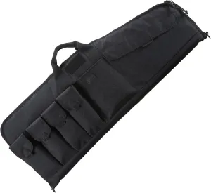Lancer Tactical Double Nylon Rifle Case Tactical Single Scoped Soft Rifle Bag with Multiple Magazine Holder Pouch, Lockable Zipper (Color: Black)